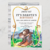 Westerne Cowboy Boots Pet Birthday Party Kaart (Voorkant / Achterkant)