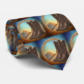 Westerne cowboy Boots Pet Rope Print Necktie Stropdas (Opgerold)