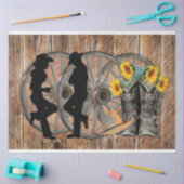 Westerne Cowboy Boots Pet Zonnebloemen Wagon Wheel Tissuepapier (Craft)