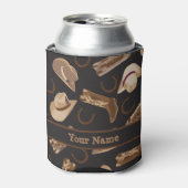 Westerne Cowboy Boots Petten Black Name Persoonlij Blikjeskoeler (Blikje Voorkant)