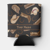 Westerne Cowboy Boots Petten Black Name Persoonlij Blikjeskoeler (Voorkant)