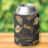 Westerne Cowboy Boots Petten Black Name Persoonlij Blikjeskoeler