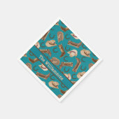 Westerne Cowboy Boots Petten Turquoise Name Custom Servet (Hoek)