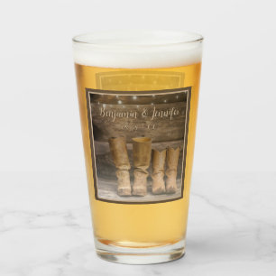 Westerne Cowboy Boots Rustic Barn Monogram Glas