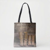 Westerne Cowboy Boots Rustic Barn Monogram Tote Bag (Voorkant)