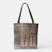 Westerne Cowboy Boots Rustic Barn Monogram Tote Bag (Achterkant)