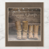 Westerne Cowboy Boots Rustic Barn Monogram Wijn Etiket (Enkel label)