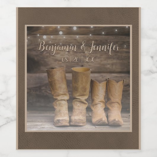 Westerne Cowboy Boots Rustic Barn Monogram Wijn Etiket (Enkel label)