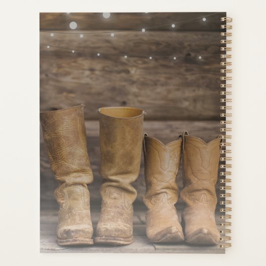 Westerne Cowboy Boots Rustic Barn Planner (Achterkant)