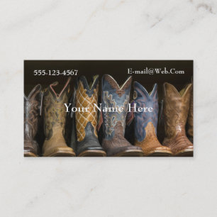 Westerne cowboy Boots-template voor visitekaartjes