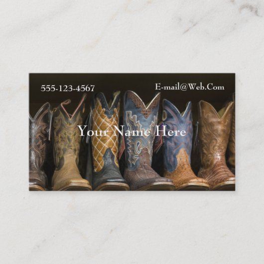 Westerne cowboy Boots-template voor visitekaartjes (Voorkant)