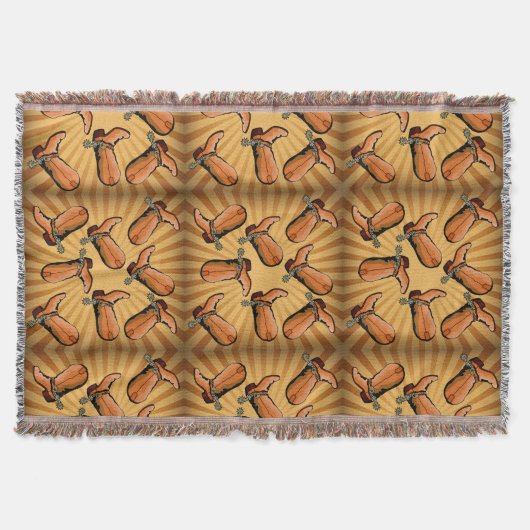 Westerne Cowboy Boots Throw Blanket Deken (Voorkant)