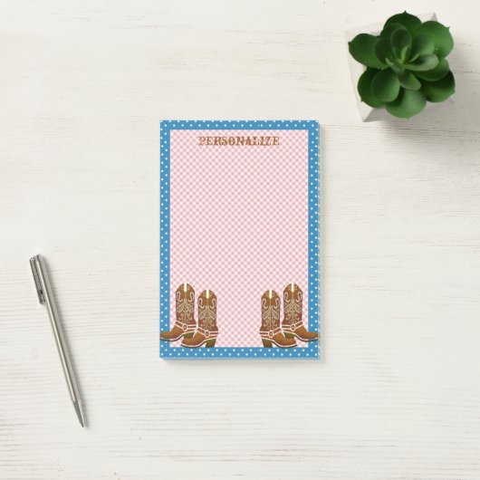 Westerne cowboy Boots uit het Roestland personalis Post-it® Notes (Kantoor)