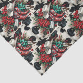 Westerne Cowboy Boots Vakantie Bloemen Koeienhuid Tissuepapier (Detail)