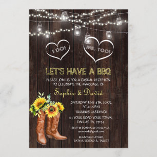 Westerne Cowboy Boots zonnebloemen I DO BBQ Kaart