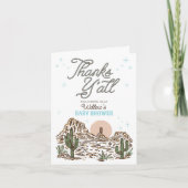 Westerne Cowboy Boy Baby shower Dank u kaarten (Voorkant)