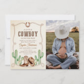 Westerne Cowboy Boy Baby shower Foto Kaart (Voorkant)