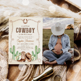 Westerne Cowboy Boy Baby shower Foto Kaart