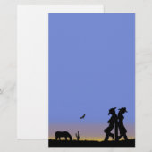 Westerne Cowboy Briefpapier (Voorkant / Achterkant)