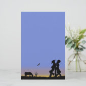 Westerne Cowboy Briefpapier (Staand voorkant)