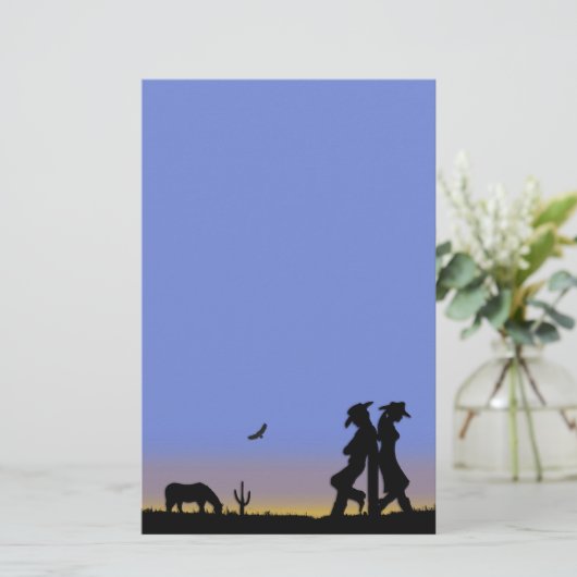 Westerne Cowboy Briefpapier (Staand voorkant)