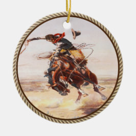  Westerne Cowboy Bronc Rider Keramisch Ornament