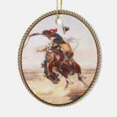  Westerne Cowboy Bronc Rider Keramisch Ornament (Links)