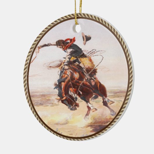  Westerne Cowboy Bronc Rider Keramisch Ornament (Links)