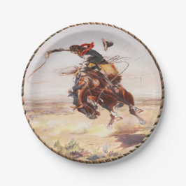 Westerne Cowboy Bronc Rider Party Borden Papieren Bordje