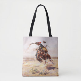  Westerne Cowboy Bronc Rider Wild HOrse Tote Bag