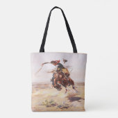 Westerne Cowboy Bronc Rider Wild HOrse Tote Bag (Achterkant)