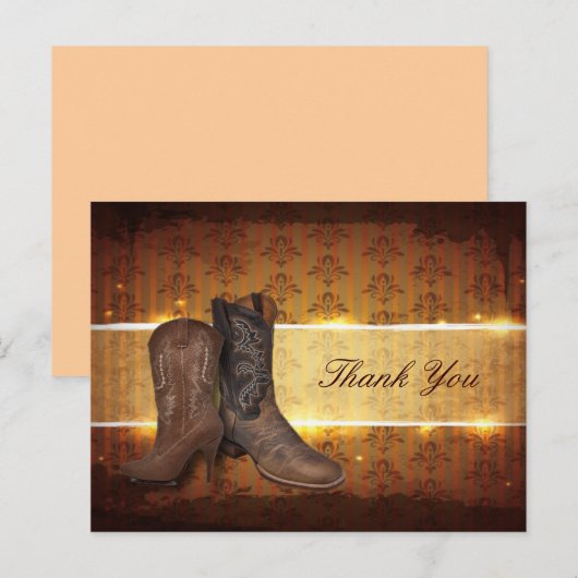 westerne cowboy bruiloft bedankt briefkaart (Voorkant / Achterkant)