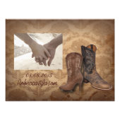 westerne Cowboy bruiloft met een bijtende vogel Foto Afdruk (Voorkant)