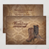 westerne Cowboy bruiloft met een bijtende vogel Kaart (Voorkant / Achterkant)