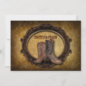 westerne Cowboy bruiloft met een bijtende vogel Kaart (Voorkant)