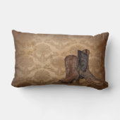 westerne Cowboy bruiloft met een bijtende vogel Kussen (Achterkant)