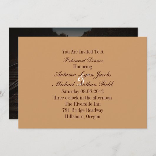 westerne cowboy bruiloft Rehearsal Dinner Kaart (Voorkant / Achterkant)