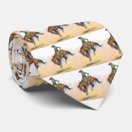  Westerne cowboy Bucking Bronc Horse Necktie Stropdas (Opgerold)