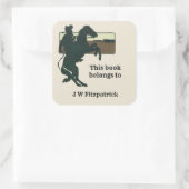 Westerne cowboy Bucking Bronco Horse Book Bord Vierkante Sticker (Tas)