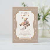 Westerne Cowboy Bucking Bronco Luier Raffle Kaart (Staand voorkant)