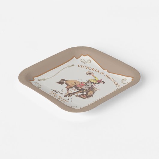 Westerne Cowboy Bucking Bronco Papieren Bordje (Gebogen)