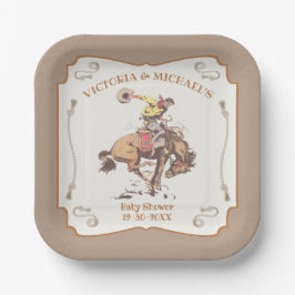 Westerne Cowboy Bucking Bronco Papieren Bordje