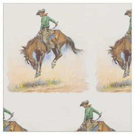  Westerne cowboy Bucking Horse Fabric Stof