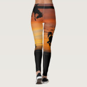 Westerne cowboy Bucking Horse Sunset Faux Belt Boo Leggings (Achterkant)
