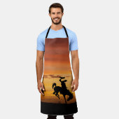 Westerne Cowboy Bucking Horse Sunset Schort (Gedragen)