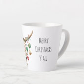 Westerne Cowboy Bull Ornamenten Kerst Latte Mok (Rechterhoek)