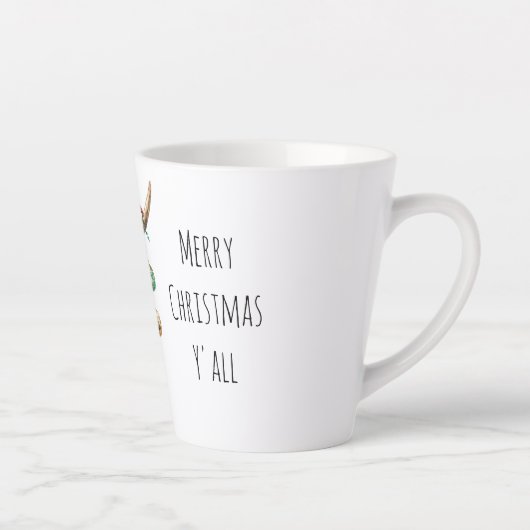 Westerne Cowboy Bull Ornamenten Kerst Latte Mok (Rechts)