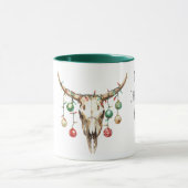 Westerne Cowboy Bull Ornamenten Kerst Mok (Midden)