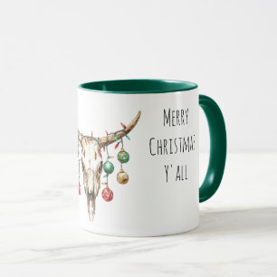 Westerne Cowboy Bull Ornamenten Kerst Mok