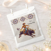 Westerne Cowboy Bull Rider Azteekse verjaardagsfee Bedankzakje (Geknipt)